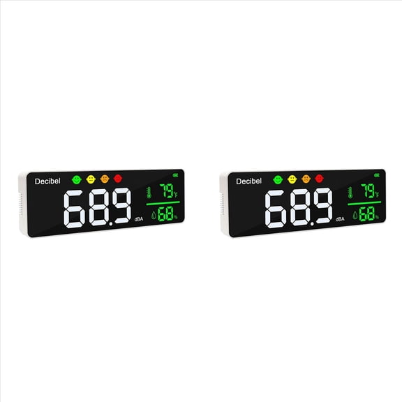Rollbacks & More 2X Decibel Meter Sound Level Reader + Humidity & Temperature. Classroom Noise Meter, SPL DB