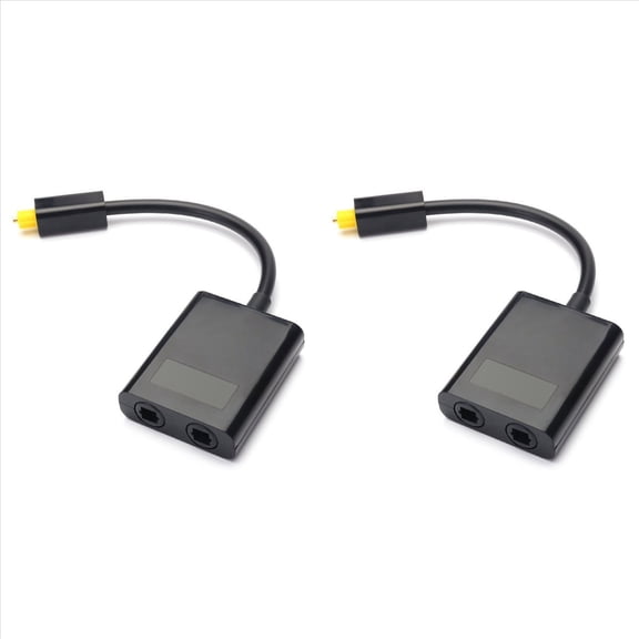 Rollbacks & More 2X Dual Port Digital Optical Fiber Audio Splitter Cable Adapter 1 in 2 Out