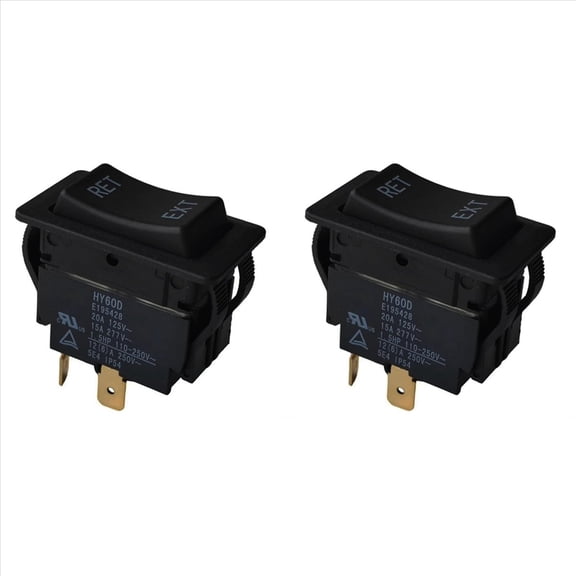 Rollbacks & More 2X HY60D Rocker Switch,Automatic Reset RET-EXT,Control Bi-Direction Reversing of Motor 20A 125VAC 12(6)A 250VAC