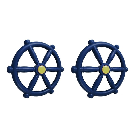 Rollbacks & More 2X Kids Playground Steering Wheel, Swingset Wheel Attachment,Pirate Ship for Jungle Gym or Swing Set Blue