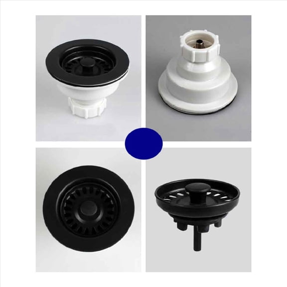 Rollbacks & More 2X Kitchen Sink Drain Assembly with Strainer Basket Stopper Diameter 114mm for Quartz Stone