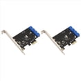 thumbnail image 1 of Rollbacks & More 2X PCI Express USB 3.0 19 Pin Expansion Card PCIE 1X to 2 Ports 3 Adapter Internal USB3 20Pin Hub Header, 1 of 10