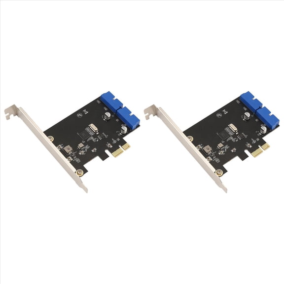 Rollbacks & More 2X PCI Express USB 3.0 19 Pin Expansion Card PCIE 1X to 2 Ports 3 Adapter Internal USB3 20Pin Hub Header