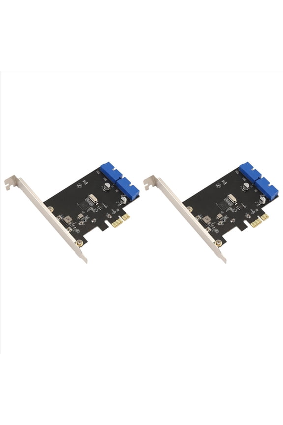 Rollbacks & More 2X PCI Express USB 3.0 19 Pin Expansion Card PCIE 1X to 2 Ports 3 Adapter Internal USB3 20Pin Hub Header