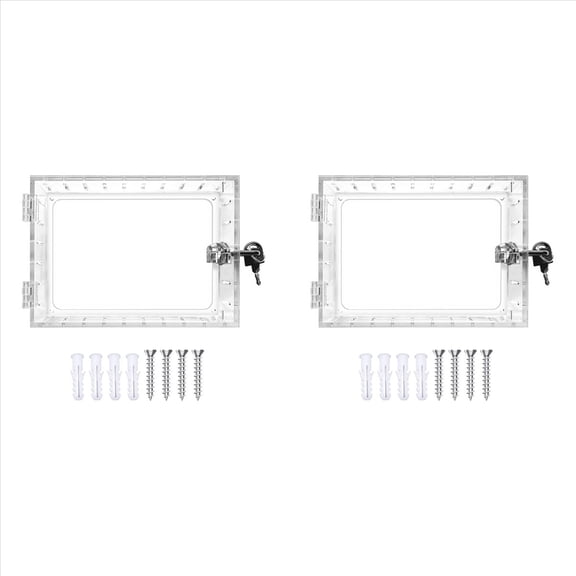 Rollbacks & More 2X Thermostat Lock Box with Key Universal Cover Lock, Clear Guard for Wall