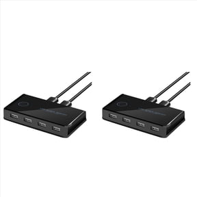 Rollbacks & More 2X USB KVM Switch Shared Switcher 2 in 4 Out for Laptop PC Keyboard Mouse Printer Hub Adapter 2.0