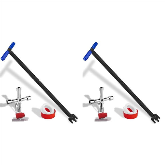 Rollbacks & More 2X Water Meter Key Shut Off Tool 15 Inch to 28 with 4-Way Utilities Key, T-Handle Removable Wrench