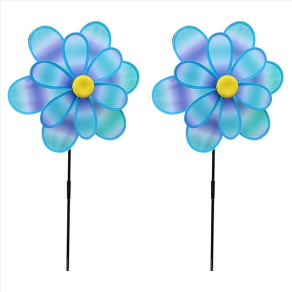 Rollbacks & More 2X Wind Spinners Kids,Pinwheels Eye Catching Colorful Double Layer Windmill Pinwheels with Stakes D