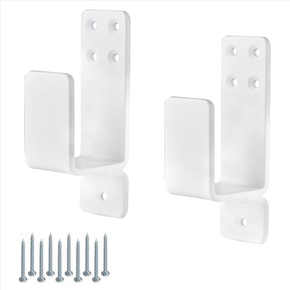 Rollbacks & More 2X4 Door Brackets Heavy Duty Upgraded Bar Holder for Home Security Suit Lumber White