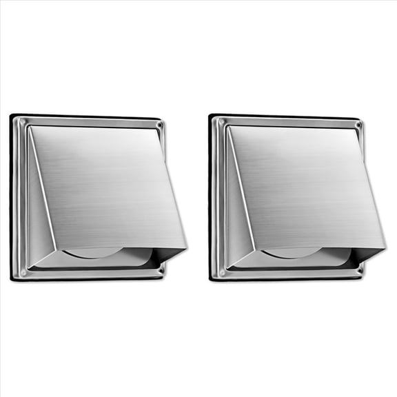 Rollbacks & More 2pcs 5-Inch External Extractor Wall Vent Cushioned Non Return Flap, Stainless Steel Outside Dryer Covers for House