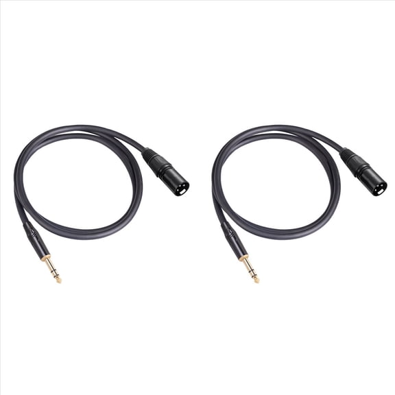 Rollbacks & More 2pcs 6.35 mm 1/4 Inch Male to XLR Audio Stereo Mic Cable - Balanced Speaker Cable, 3 Meter