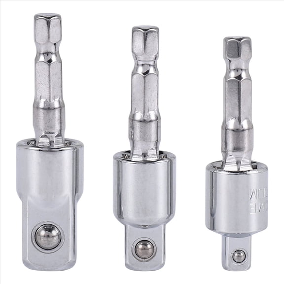 Rollbacks & More 3 Pack Impact Grade Socket Adapter 360-Degree Universal Joint Swivel Set, to Drill