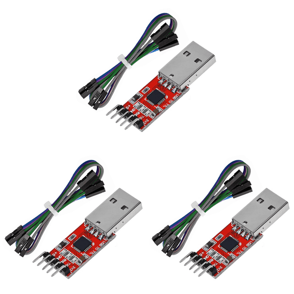 Rollbacks & More 3 Pcs CP2102 USB 2.0 to TTL 5-Pin Serial Adapter Converter Module for UART 3.3V and 5V