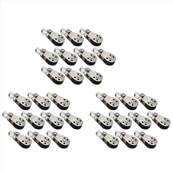Rollbacks & More 30 PCS Marine Boat Pulley Blocks Rope Stainless Steel 316 Kayak Canoe Anchor Trolley Kit Nylon Pad Eyes Accessories