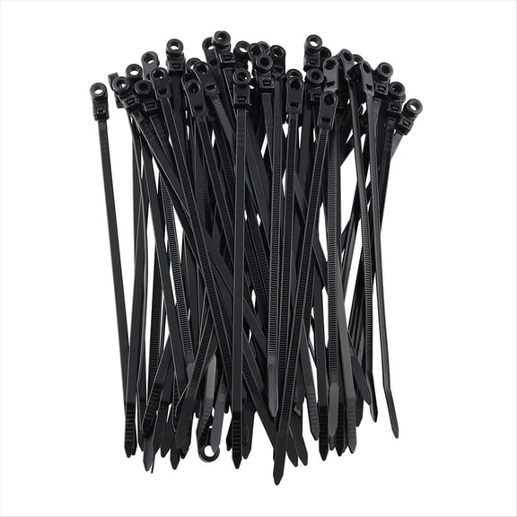 Rollbacks & More 300Pcs Screw Hole Cable Ties Reusable Fixed Nylon Self-Locking Cord Tie Straps Fastening Loop