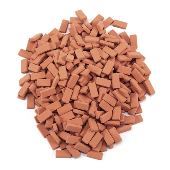 Rollbacks & More 350 Pieces Mini Bricks for Landscaping Miniature Brick Wall Small Dollhouse Garden Parts,1/35 Scale