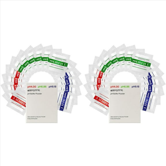 Rollbacks & More 36-Pack PH Meter Buffer Solution Powder, 6.86/4.00/9.18, Powder for Precise & Easy Tester Calibration