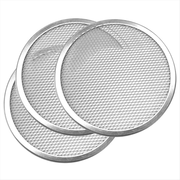 Rollbacks & More 3Pcs Pizza Screen 12 Inch Restaurant-Grade Rack with Seamless Edge Round Baking Pan Tool