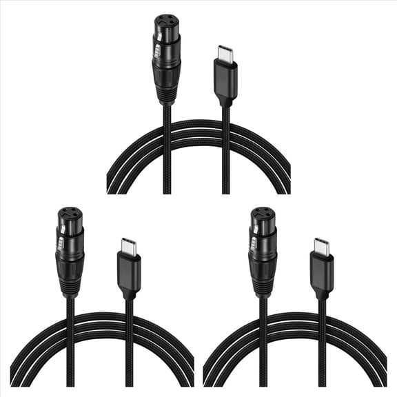 Rollbacks & More 3X XLR to USB C for Phone Microphone Cable Tablet, Laptop and Other Type Device(6FT)