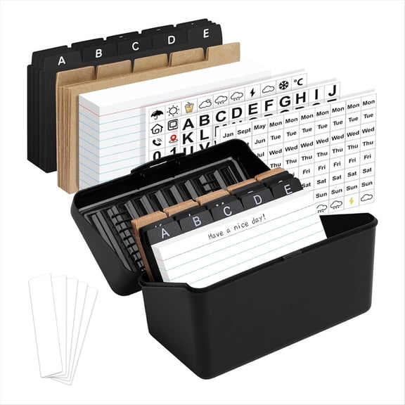 Rollbacks & More 3inchx5inch Index Card Holder with Lock, Box Organizer Storage , for Home Recipes Address Office