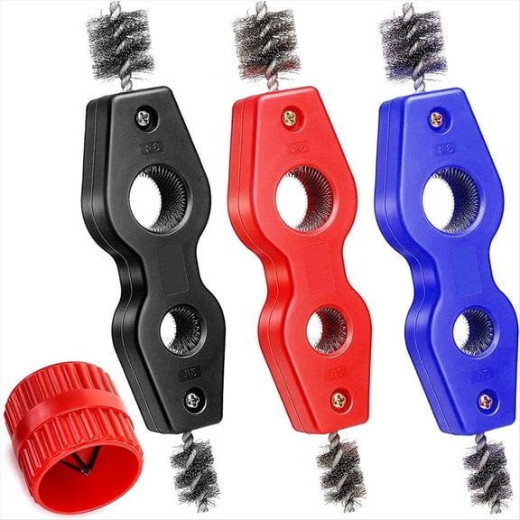 Rollbacks & More 4 Pieces Copper Pipe Cleaner and Reamer Set 4-In-1 Deburring Brush Tools for PVC PPR Brass Aluminum Pipes
