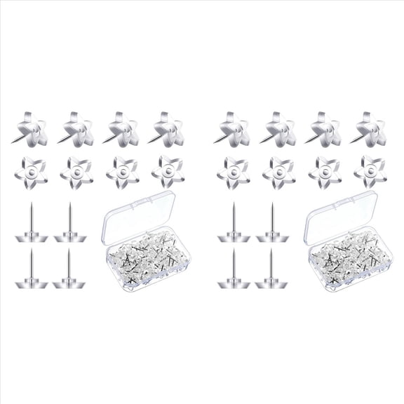 Rollbacks & More 400 Pieces Star Shaped Push Pins Plastic Clear Thumb Tacks with Box for Cork Board Steel Point Decorative