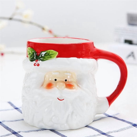 Rollbacks & More 400Ml Mug Cartoon Cute Kawaii Christmas 3D Ceramic Cup Milk Coffee Water