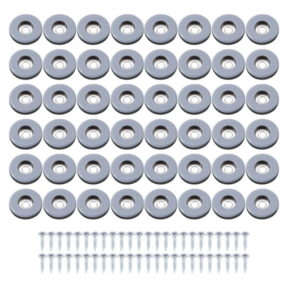 Rollbacks & More 48Pcs Furniture Gliders PTFE Easy Moving Sliders with Screw Floor Protector for Tiled Hardwood Floors(25Mm Round)
