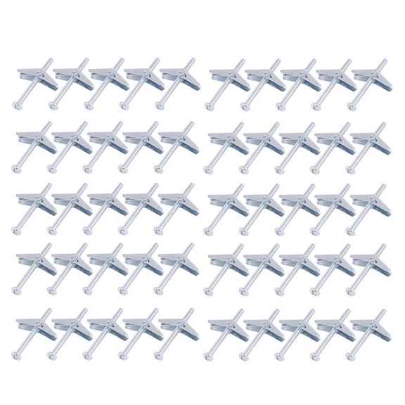 Rollbacks & More 50PCS 1/8 Inch Toggle Bolts for Drywall, Heavy Duty Drywall Anchors Kit, Dry Wall and Screws Kit Ceiling