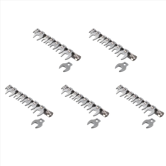 Rollbacks & More 5set 3/8Inches Nut Crowfoot Wrench Set Horn Heads Square Hardware Tool of Imperial Bullhorn Wrenches
