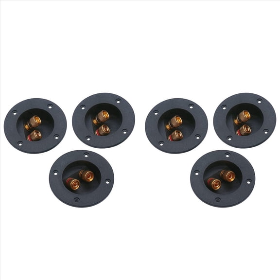 Rollbacks & More 6 Pcs DIY Home Car Stereo 2-Way Speaker Box Terminal Binding Post Round Spring Cup Connectors Subwoofer Plugs (Black)
