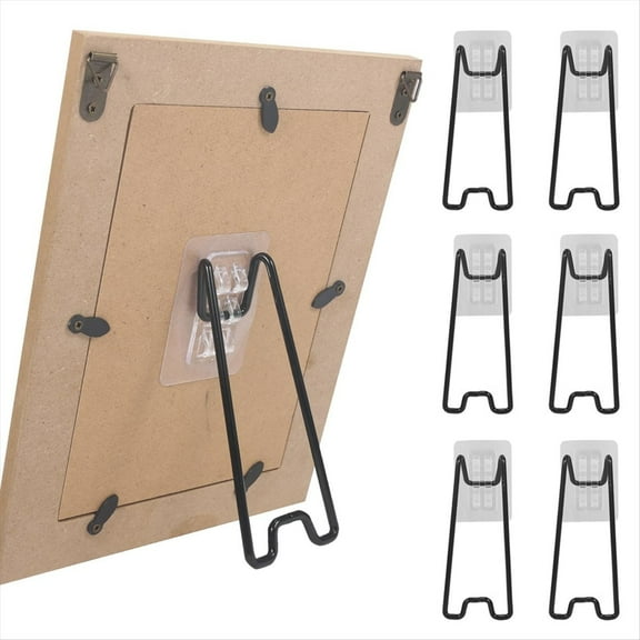 Rollbacks & More 6 Pcs Picture Frame Bracket, Easel with Self-Adhesive for 5.9 to 10.2 Inch