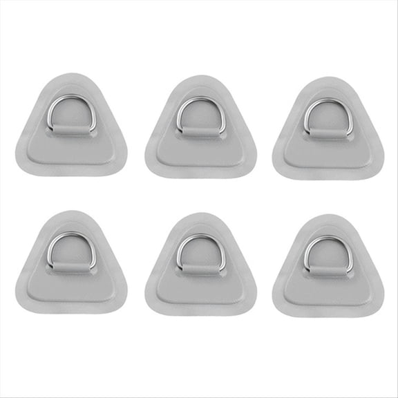 Rollbacks & More 6PCS D-Ring Patch for Inflatable Boat Kayak Dinghy SUP, PVC Stand-Up Paddleboard Canoe Rafting Gray