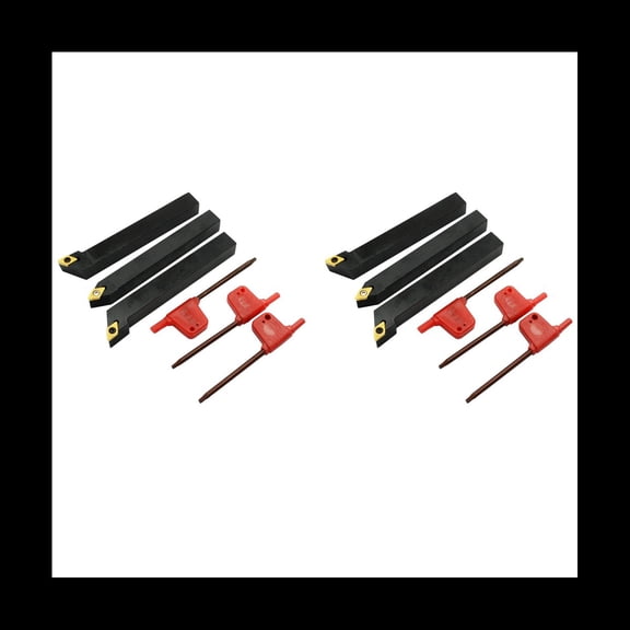 Rollbacks & More 6Pcs 1/2 Inch CNC Lathe Carbide Turning Tools Indexable Holder Set SDNCN1212H07 + SDJCL1212H07 +6Pcs DCMT070204 Insert