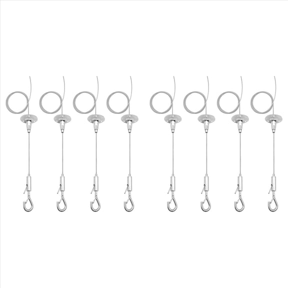 Rollbacks & More 8 Pack 6ft Ceiling Sign Hanger Wire Kit, 2m Adjustable Suspension Hanging Cable with Hook Wall Mount