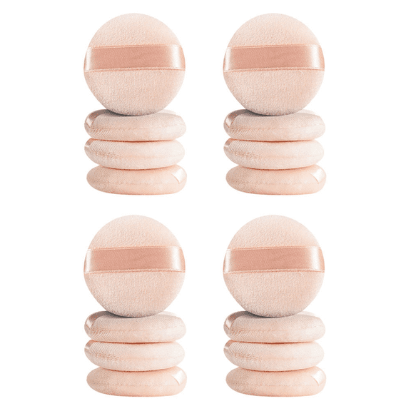 Rollbacks & More 8Pcs Loose Powder Puff Pad Cosmetic Sponges Velour Makeup Applicator Washable Foundation for with Case