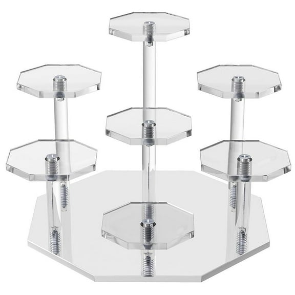Rollbacks & More Acrylic Risers Display Stand,7Tier Perfume Organizer and Cupcake Stand,Storage Stand for Collectibles Crafts
