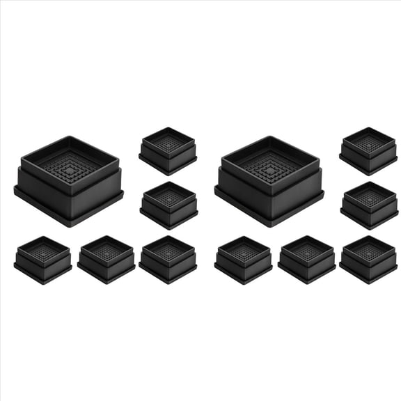 Rollbacks & More Bed Risers 1 Inch, 12pcs Adjustable Furniture Riser, Heavy Duty Lifts with Rubber Pad for Sofa,