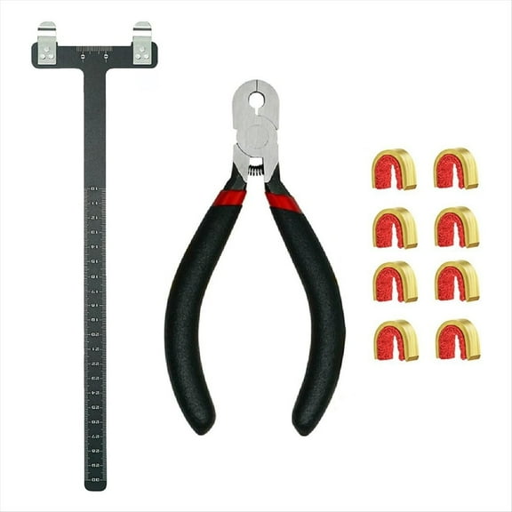 Rollbacks & More Bow String Nocking Points Set with T Square Ruler Buckle Pliers and 8pcs Set, Black
