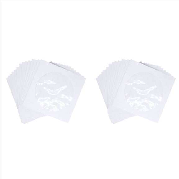 Rollbacks & More CD DVD Sleeves, Media Paper Envelop Sleeves Holder with Clear Window Close Flap White, Pack of 200