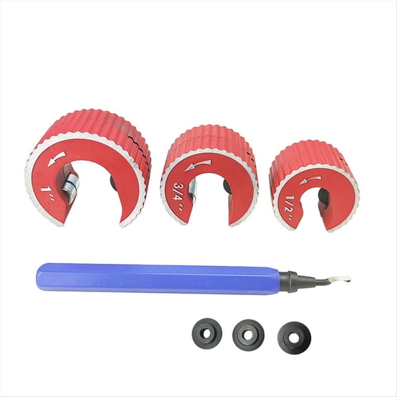 Rollbacks & More Copper Tubing Cutter Set Pipe Tool,Include 3pcs 1/2-1in.Cutters,1pc Trimming Knife,3 Spare Cutting Wheel B