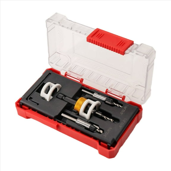 Rollbacks & More Countersink Drill Bit Set with Adjustable Depth Stop Quick Change Replaceable Bits