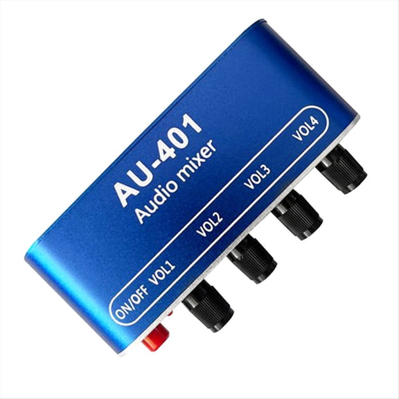 Rollbacks & More DC 5V-12V AU-401 Stereo Audio Mixer 4 Input 1 Output Individually Controls Board Sound Mixing DIY Headphones Amplifier