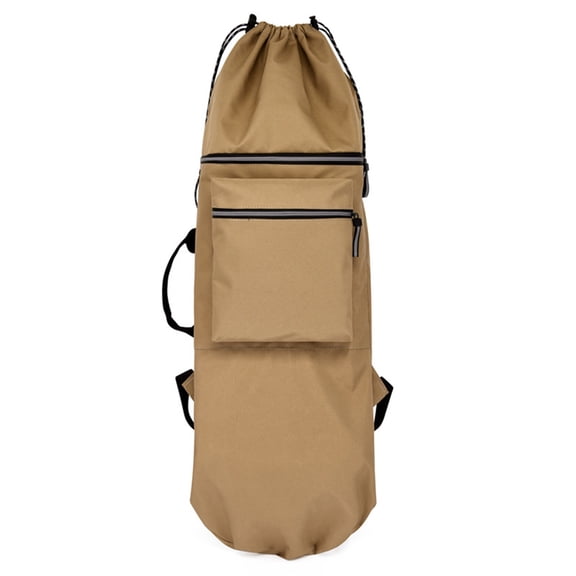 Rollbacks & More Double Rocker Skateboard Backpack Land Surfboard Bag Longboard Carry Accessories,Khaki S