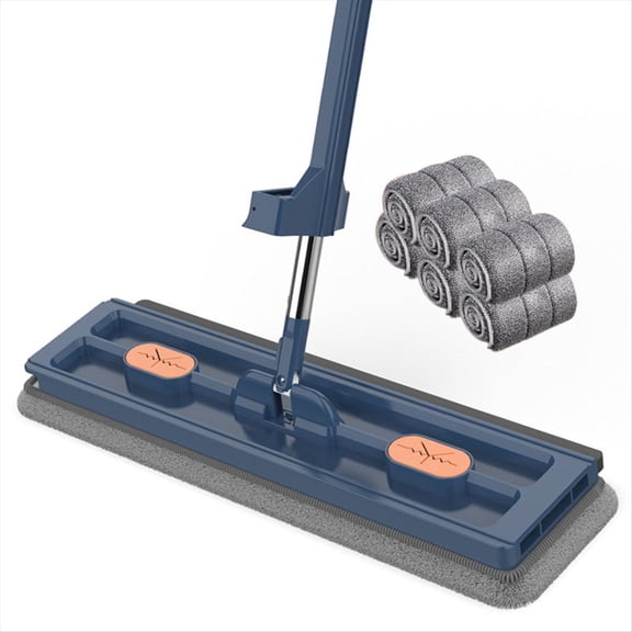 Rollbacks & More Floor Cleaning Mop Hands-Free Squeeze Mops Home Microfiber Rotating Washing Brooms,Navy Blue