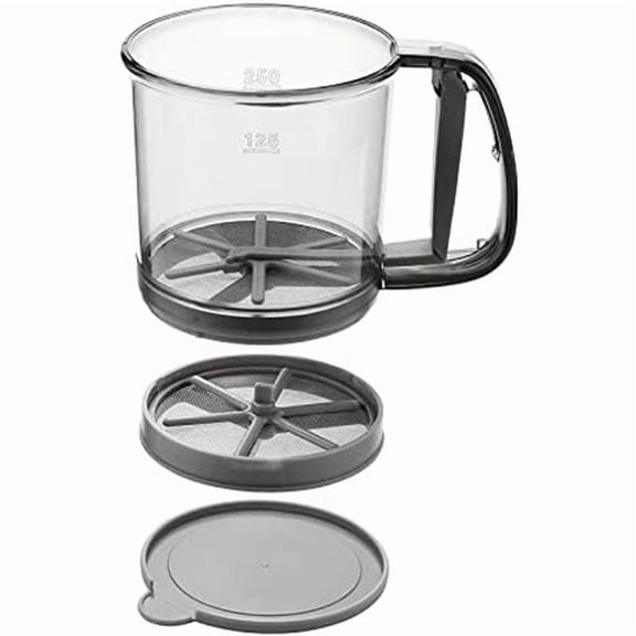 Rollbacks & More Flour Sifter for Baking, Double-Layer Extra Fine Mesh Sieve Strainer, Handheld Squeeze Sugar Kitchen