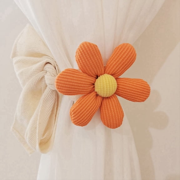 Rollbacks & More Flower Shape Window Curtain Bundle Band Kids Room Hanging Holders Tie Backs Accessories Home Decor B