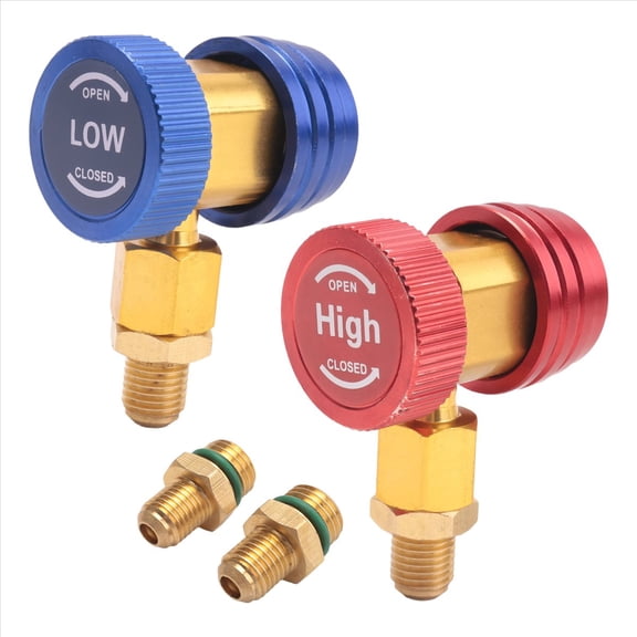 Rollbacks & More Freon R134A Auto Car Quick Coupler Connector Brass Adapters Air Conditioning Refrigerant Adjustable Manifold Gauge