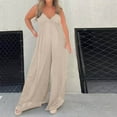 thumbnail image 1 of GaThRRgYP Bottoms for Women, Women's Spring/Summer Solid Color Lace Lace-Up Plus Size Jumpsuit Pants, 1 of 6