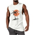 thumbnail image 1 of GaThRRgYP Summer Tops for Men,Men's Sleeveless Off-Shoulder Top,Men Fashion Print Pullover Round Neck Sports Tank Tops Blouse, 1 of 5